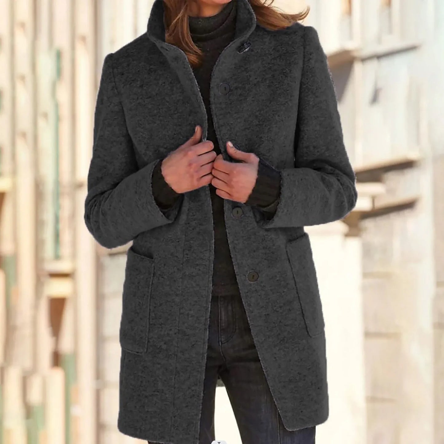 VICTORIA™ | ABRIGO CÓMODO DE MUJER CON CUELLO ALTO